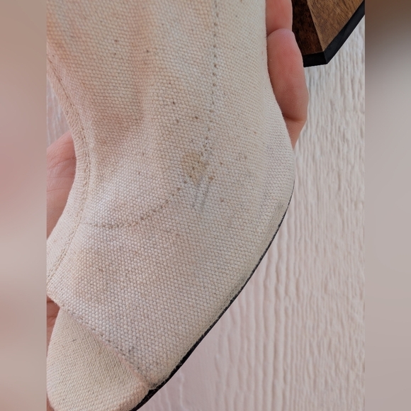 SCHUTZ Neutral Boho Open Toe Wood Heel Booties Women's Size 7.5 - Picture 4 of 8